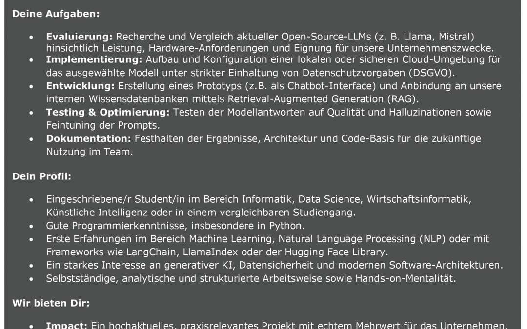 Unser Team braucht Verstärkung
